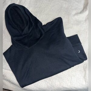 Zyia, Black hoodie, cowl neck hood, thumb holes, front pockets
